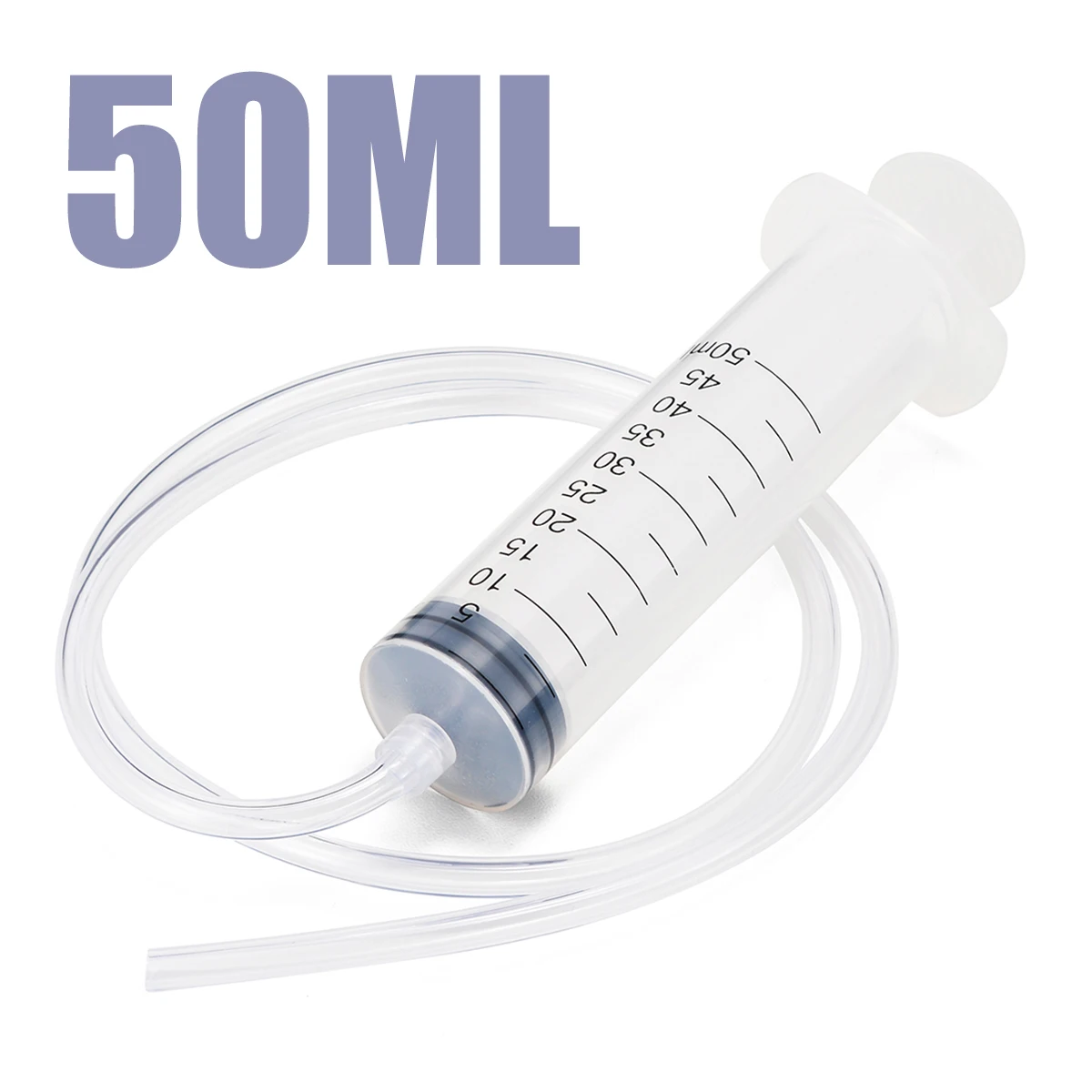 

1pc 50ML Capacity Transparent Plastic Syringe + 80cm Length Tube for Hydroponics Lab Tool Measuring Supplies