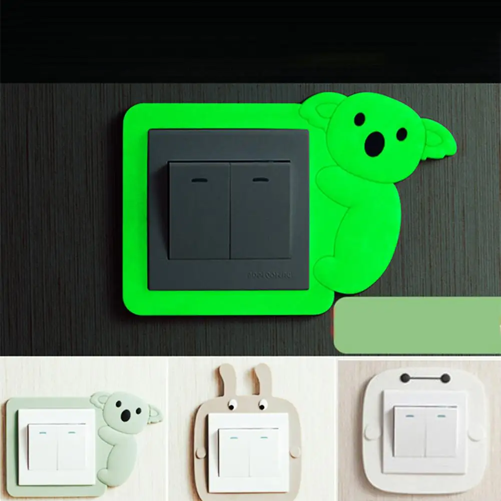 Power Socket Light Switch Wall Sticker Cartoon Luminous Cover Decal