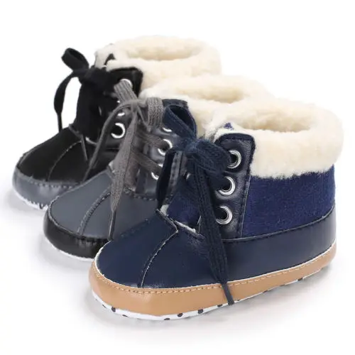 PUDCOCO Newest 2020 Newborn Toddler Shoes Baby Boy Girl Ankle Snow Winter Warm Plush Boots Crib Shoes Anti-slip Sneakers