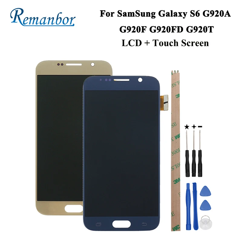 

Remanbor For SamSung Galaxy S6 G920A G920F G920FD G920T LCD Display Touch Screen Adjust Brightness Assembly Repair Parts + Tools