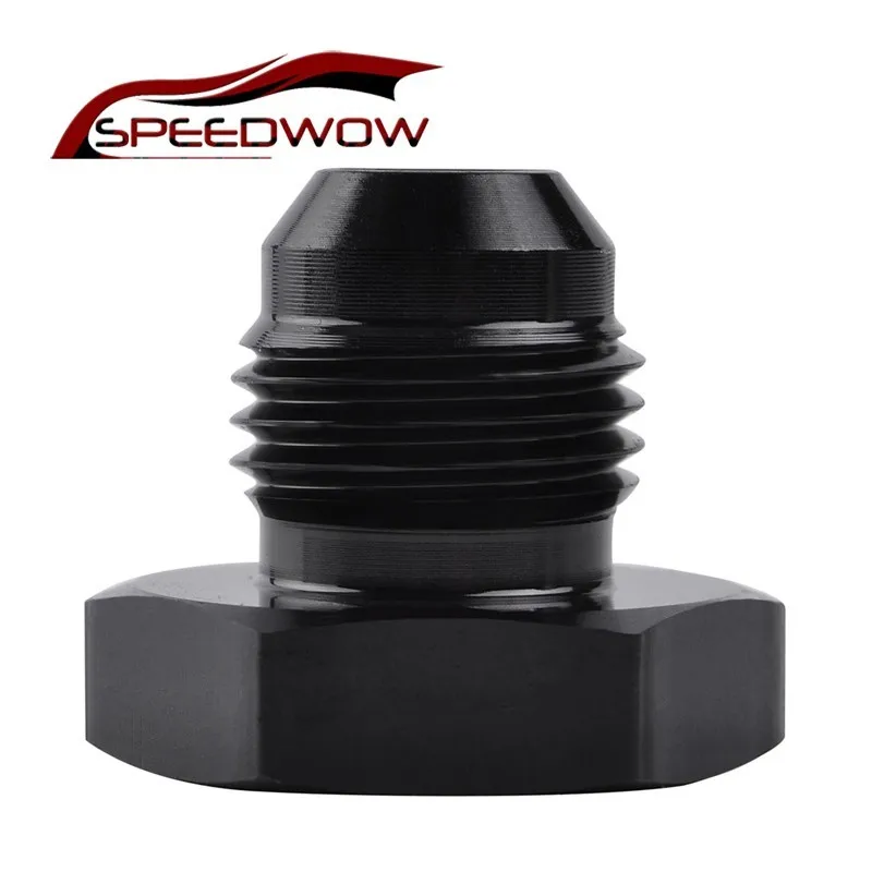 

SPEEDWOW Black AN6 Straight Aluminum Alloy Fittings Hose Adapter Anodized Head Female Flare End Cap Plug Fitting