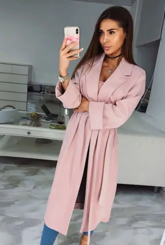 

Women's Long Cardigan Sweater Solid Open Front Long Sleeve Loose Coat Jackets