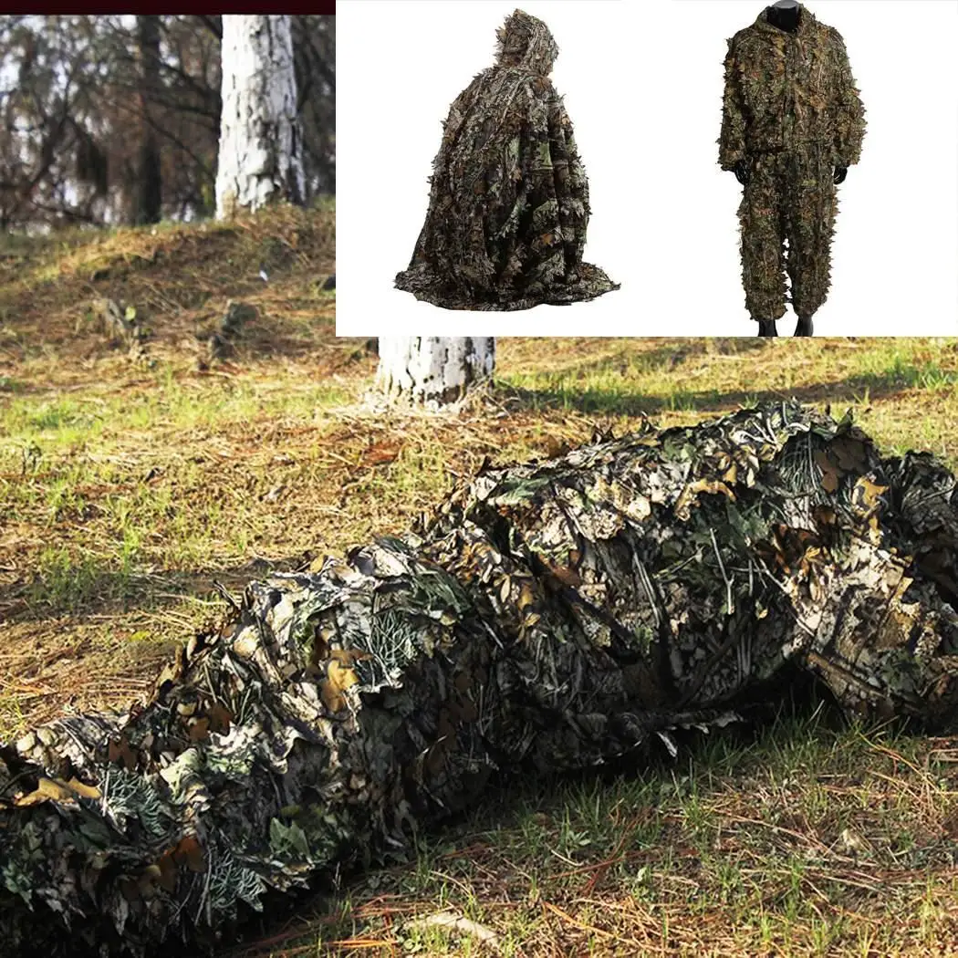 Охотничий костюм Ghillie 3D бионический камуфляж льняная одежда для охоты
