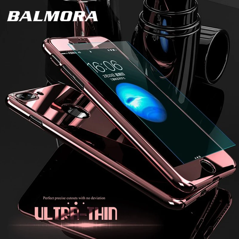 Balmora 360 металлизированный зеркальный чехол для IPhone 8 7 6 6S Plus XS Max противоударный
