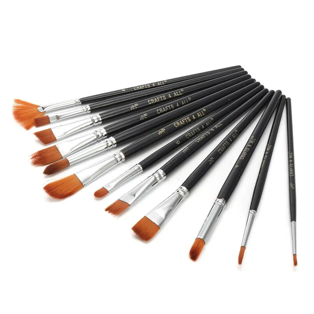 

12pcs/Set Multi Size Paint Brushes Professional Watercolour Acrylic Nylon Hair Oil Painting Supply Art Brush Pen Tool for School