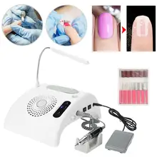 3 в 1 ногтей Измельчить полировки коллектор для буровой пыли 30000rmp Маникюр машина для ногтей инструмент для педикюра Инструменты со светодиодный стол