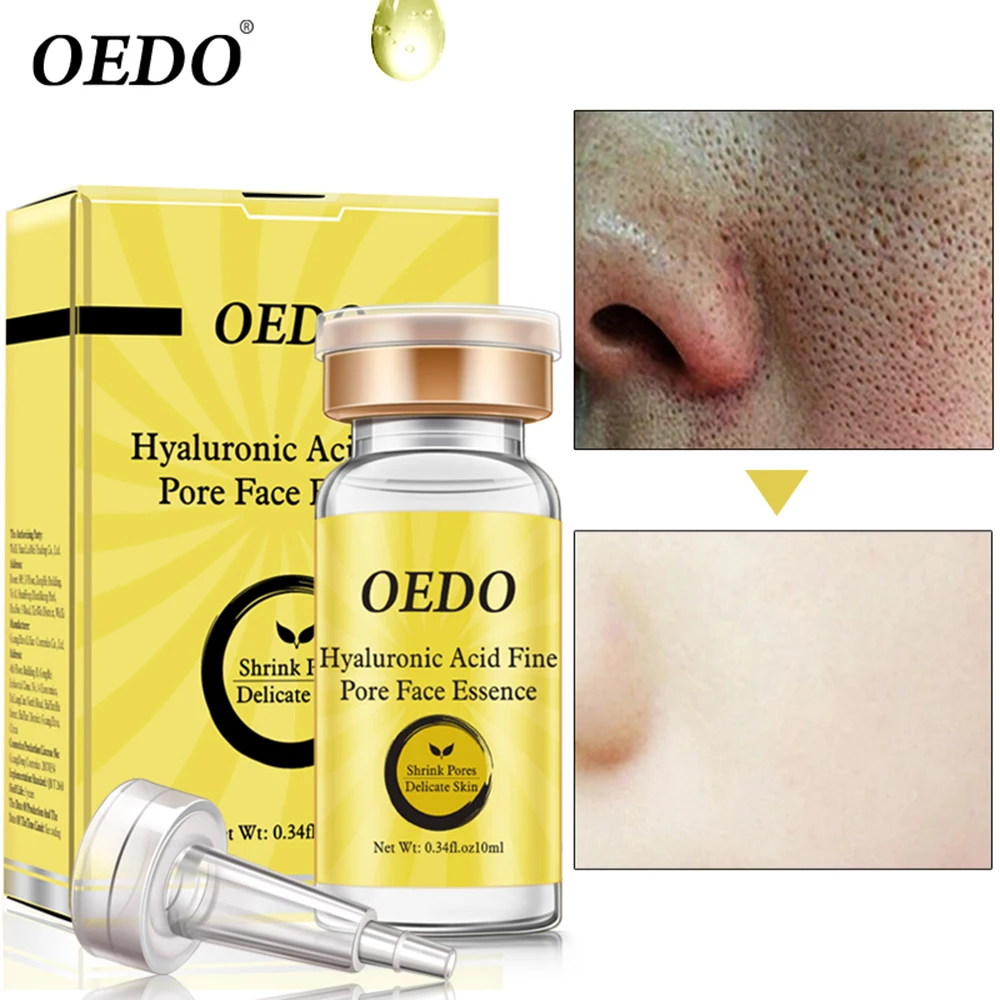 

OEDO 10ml Hyaluronic Acid Fine Pore Face Essence Pores Shrinking Essence Treatment Blackhead Acne Spots Remover Face Skin Care