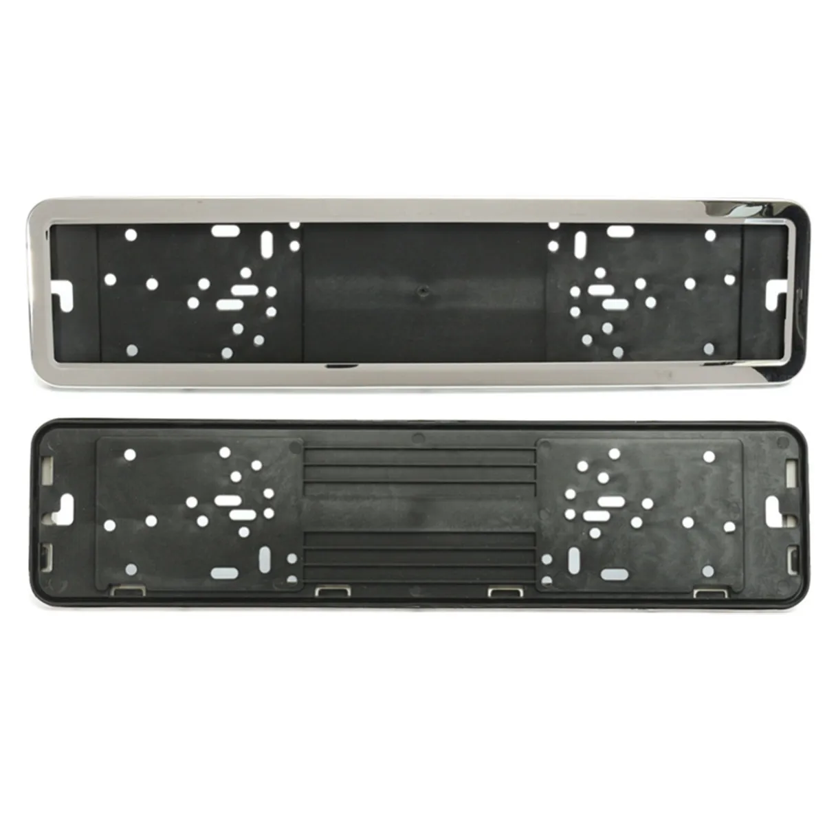 

2 x Stainless Steel EU Number License Plate Bracket Frame Holder Front and Rear Eu Plate 52cm x 11cm