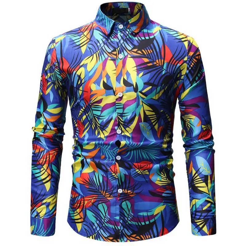 2019 Мужская гавайская рубашка мужская повседневная camisa masculina пляжные рубашки с