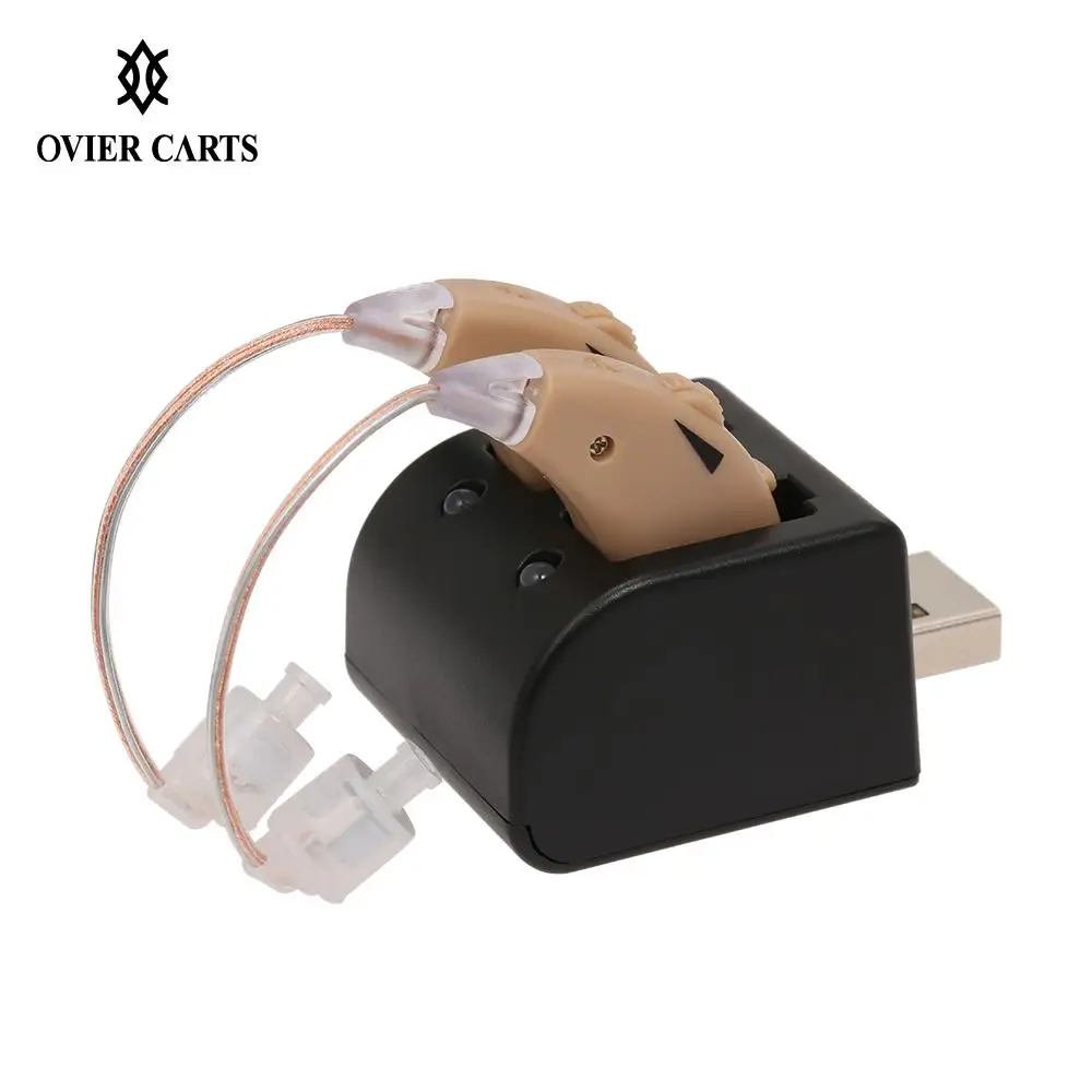 

2Pcs Wireless Hearing Aids Sound Amplifier Portable Pocket Hearing Aid Health Ear Care USB Rechargeable For The Elderly Deaf