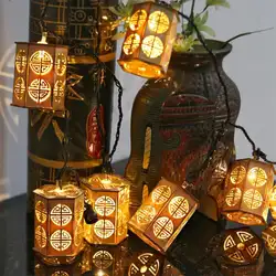 LED светодио дный китайский стиль красивые деревянные фонари огни строки AV 220 В в Вт 6 Вт для Рождество гирлянда вечерние партия Декор