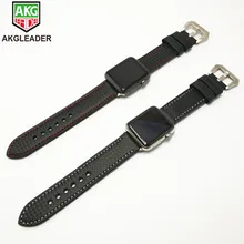 AKGLEADER кожаный ремешок из углеродного волокна для Apple Watch серии 1 2 3 4 iWatch Ремешки для наручных часов 38/40/42/44 мм ремешок