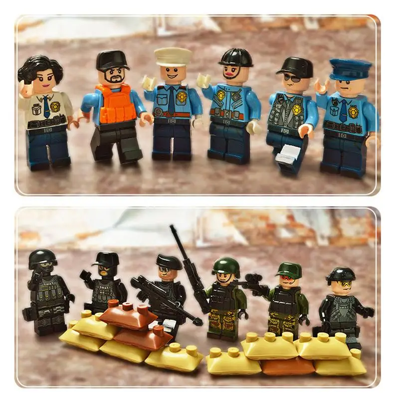 12 шт. строительные блоки игрушка Классическая маленькая фигурка кукла Swat команда