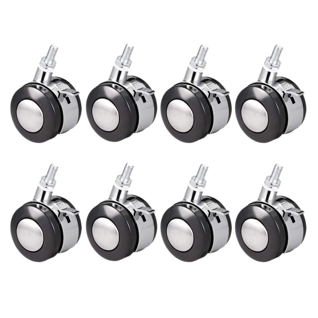 

Newest 8 Pcs M8 x 15mm Caster Office Chair Furniture Caster 360 Degree Chair Wheel Black Diameter 51mm /2inch Replacement Caster