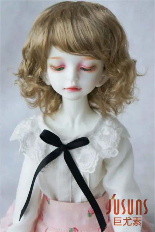 1//3 Pretty Synthetic Mohair BJD Wigs 8-9inch Soft Doll Hair Brown /& Blond