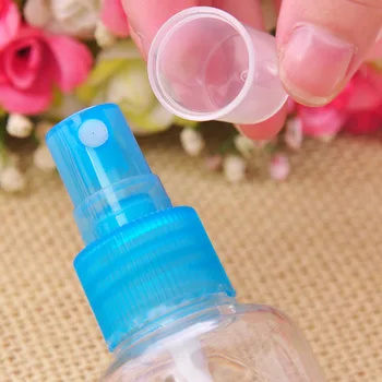 

1 Pcs Mini Plastic Transparent Small Empty Spray Bottle For Make Up And Skin Care Refillable Random Color Travel use