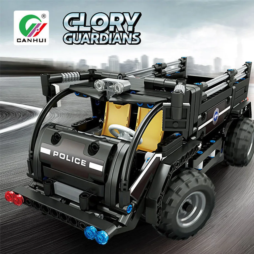 

Remote-controlled Racer 468PCS 2.4G DIY Troop Crawler Remote Control Building Block RC Car Toy BB13008