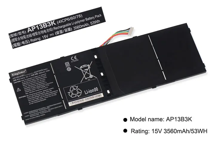 Аккумулятор KingSener AP13B3K для ноутбука Acer Aspire V5 R7 V7|Аккумуляторы ноутбуков| |