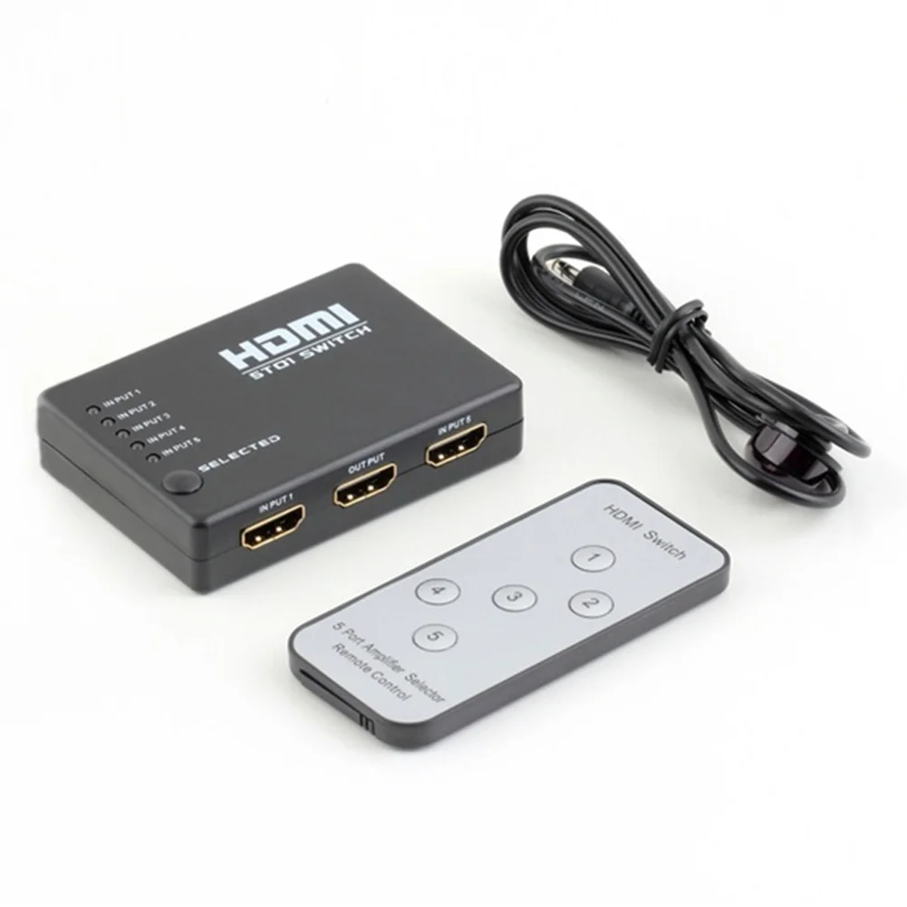Мини 5 порты 1080 P видео HDMI коммутатор выключатель делитель с ИК пульт
