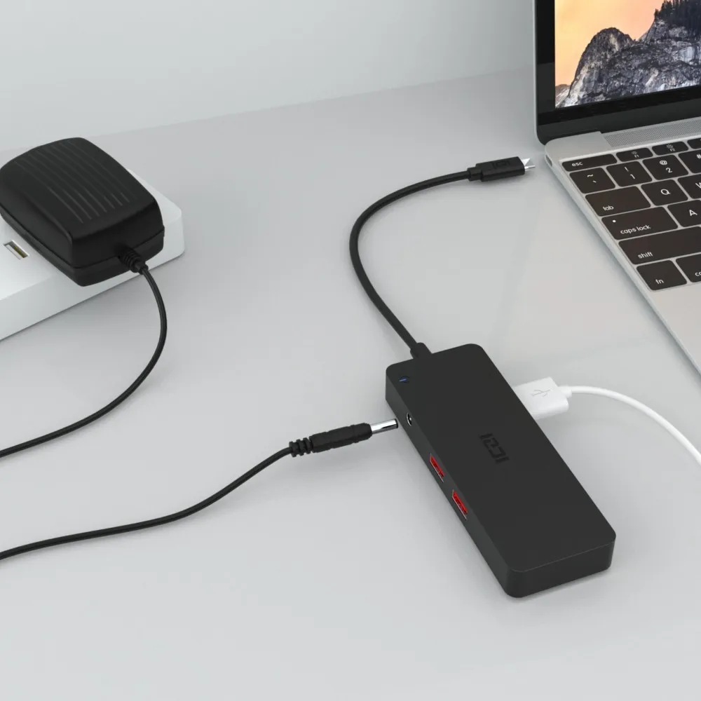 ICZI 6 في 1 USB C محور نوع C إلى 4 ميناء USB 3.0 + 2 ميناء USB 2.0 + DC محول للحاسوب النقال برو Dell XPS 13 كمبيوتر محمول