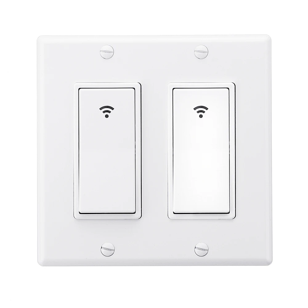 

2 Gang AC 100-240V Smart WIFI Mechanical Switch Wall Panel Mobile APP Remote Control Socket