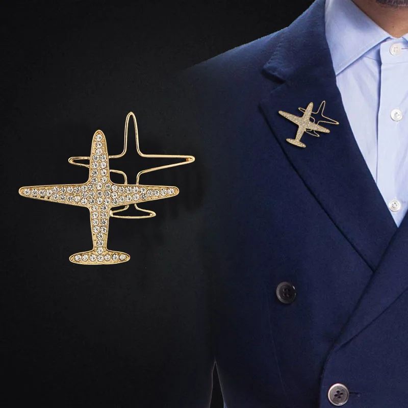 

i-Remiel Fashion Airplane Style Brooch Pin for Women and Men Suit Sweater Small Aircraft Shawl Buckle Lapel Collar Accessories