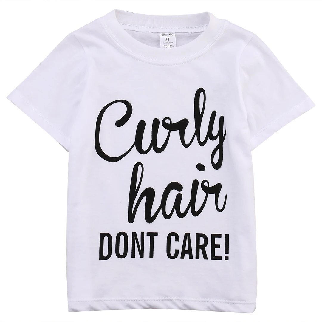 

2019 Toddler Kid Baby Boy Girl Summer Cotton Loose Letter Print Tops Shirt Casual Blouse Shirt Tee