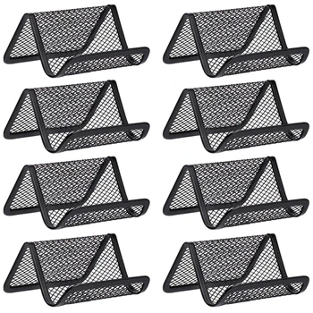 

8 Pack Black Metal Mesh Business Card Holder Desk Business Card Organizer for Desk Office Name Card