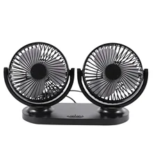 Портативный Универсальный Регулируемый автомобильный вентилятор с двумя головками и воздушным охлаждением, 12 В, 360 градусов, автомобильный вентилятор с низким уровнем шума, автомобильный вентилятор с воздушным охлаждением, автомобильный вентилятор переменного тока
