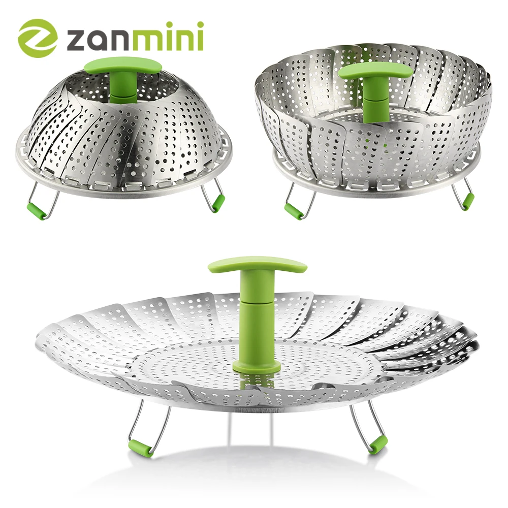 zanmini 9 inches Stainless Steel Collapsible Food Steamer Basket Food