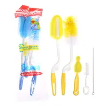 Щетка для детской бутылочки губчатая головка 360 градусов вращающаяся бутылка для детского молока чашка щетка Детская щетка для чистки бутылки наборы из 5