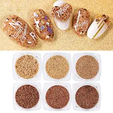 6 шт./компл. лак для ногтей блестящая пудра деревянная пыль порошок пробковая пудра украшения для ногтей 3D УФ гель Блестки для ногтей