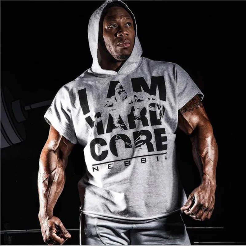 

Bodybuilding Stringer Tank Top with hooded Mens Gyms Clothing Fitness Mens Sleeveless Vests Cotton Singlets Muscle Tankops