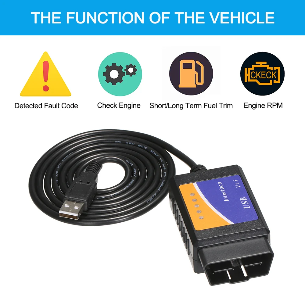 Черный OBD OBDII сканер инструмент детектор с BT подключение USB для Windows сервис авто диагностический интерфейс