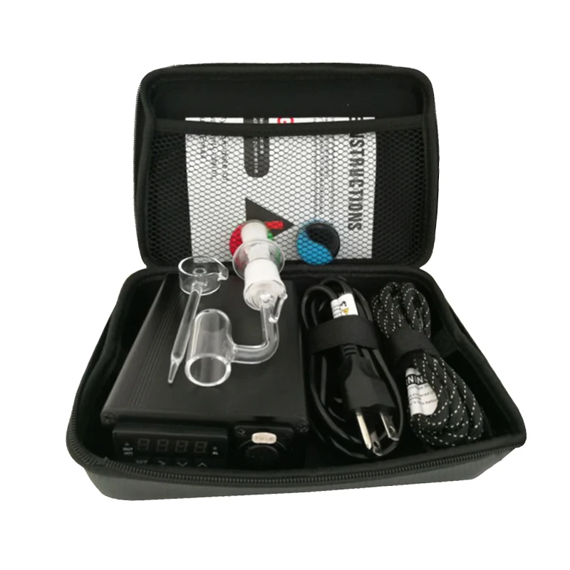 

Banger E Quartz Nail Electric Dab Nail Box Kit Quartz Nail Carb Cap 14 18 MM Male Temperature Controller Rig glass Bongs BD54C