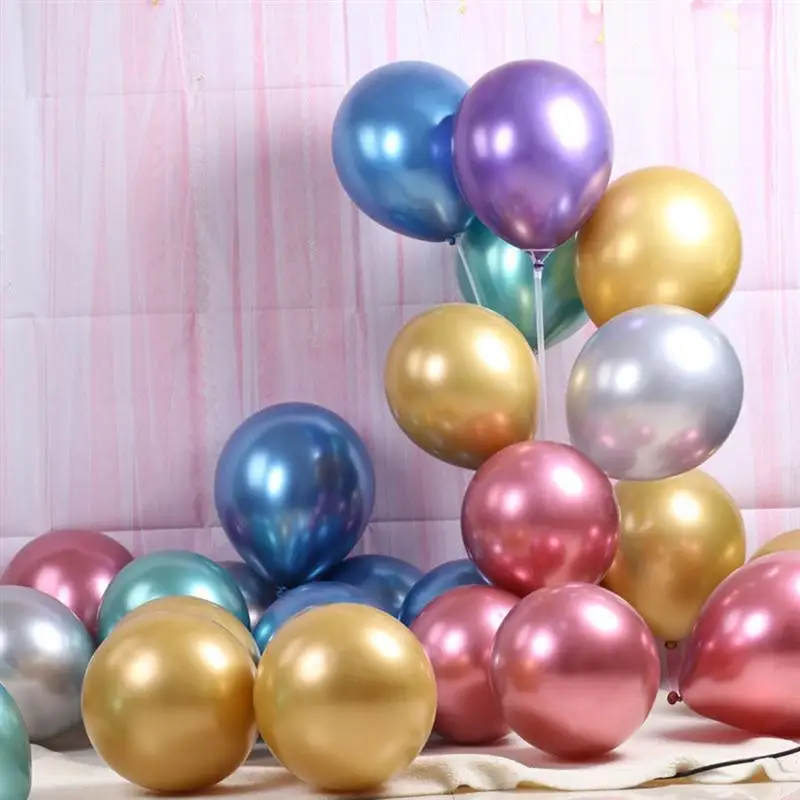 

50pcs/Pack Assorted Color Balloons Party Supplies Chrome Latex Balloons Room Layout Party Decoration For Adults Children