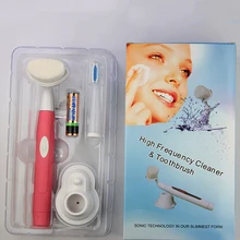 Ультразвуковая зубная щетка Очищающий Инструмент двойного назначения Чистящая Щетка Глубокая чистка гигиена полости рта уход за лицом здоровье