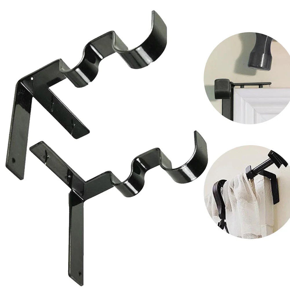

Decoration Stainless Steel Curtain Bracket Center Hang Accessories Extensible Rod Window Frame Double Support