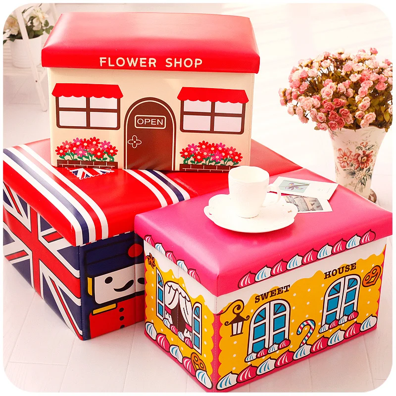 

Children's Toys Cartoon Stool / Stool / Storage Stool / Folding Can Take Multifunctional Storage Box
