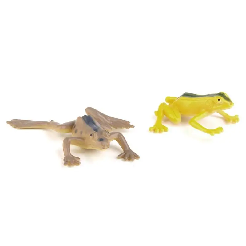 12 шт. мини-лягушка модель пластиковые фигурки Детские игрушки наборы многоцветная эмуляция образование тропический лес зеленый золотой лягушка пейзаж Декор