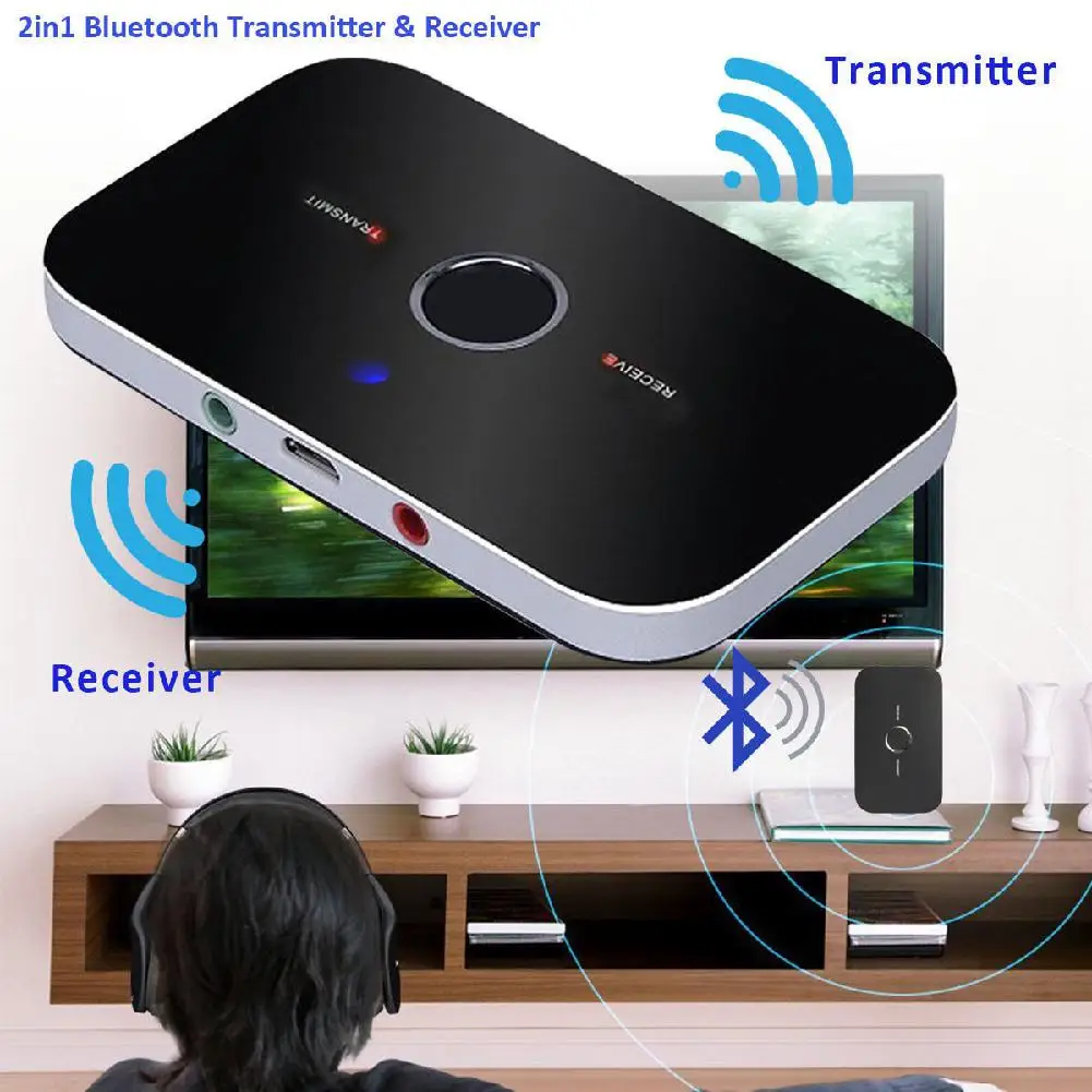 

Ostart B6 2 in1 Bluetooth 4.2 Transmitter & Receiver Wireless A2DP Audio Adapter Aux 3.5mm Audio Player for TV / Home Stereo