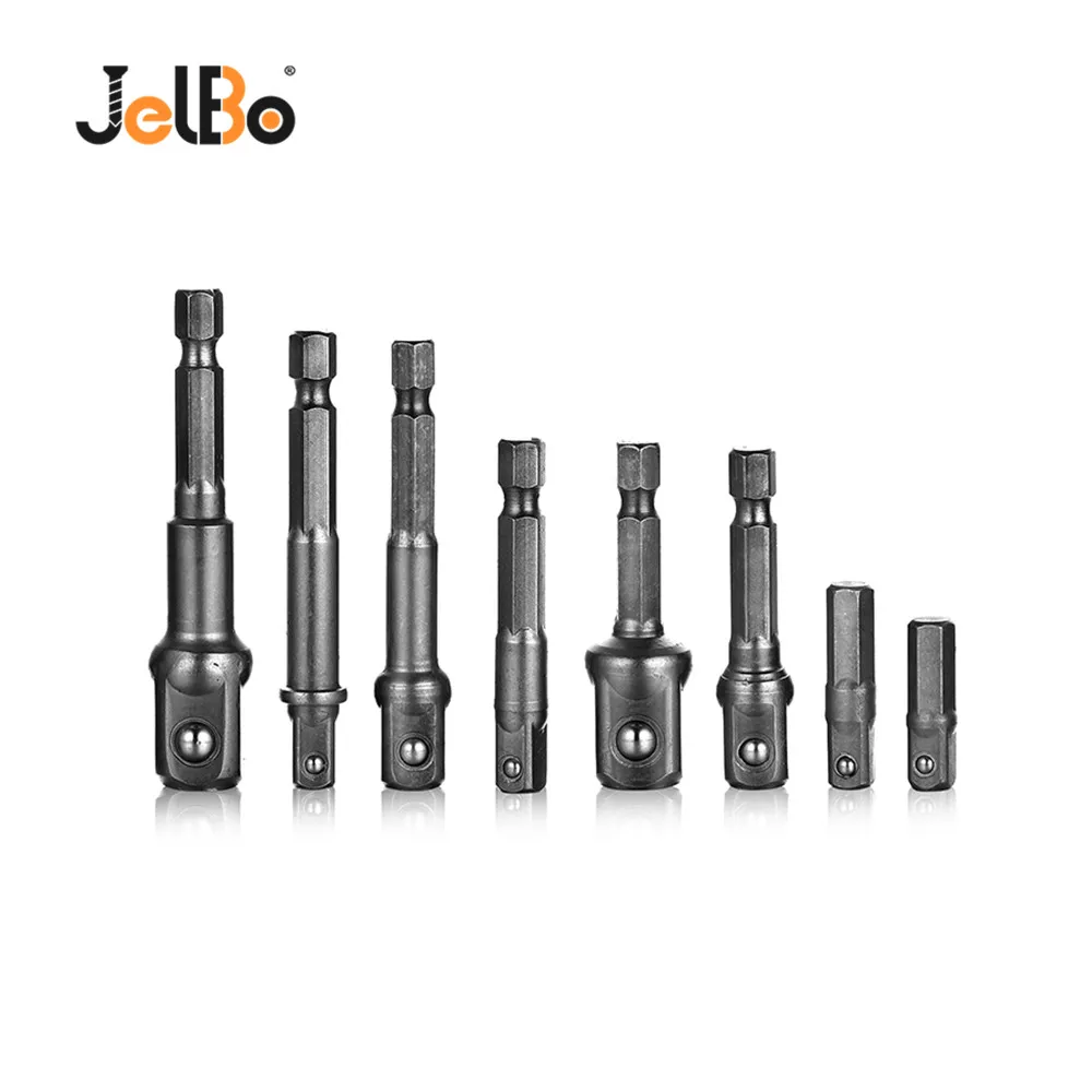 

JelBo Hex Shank Drill Bit Extension Impact Socket Adapter 1/4 3/8 1/2 Screwdriver Rod Indexable Drill Bits Power Tools Set