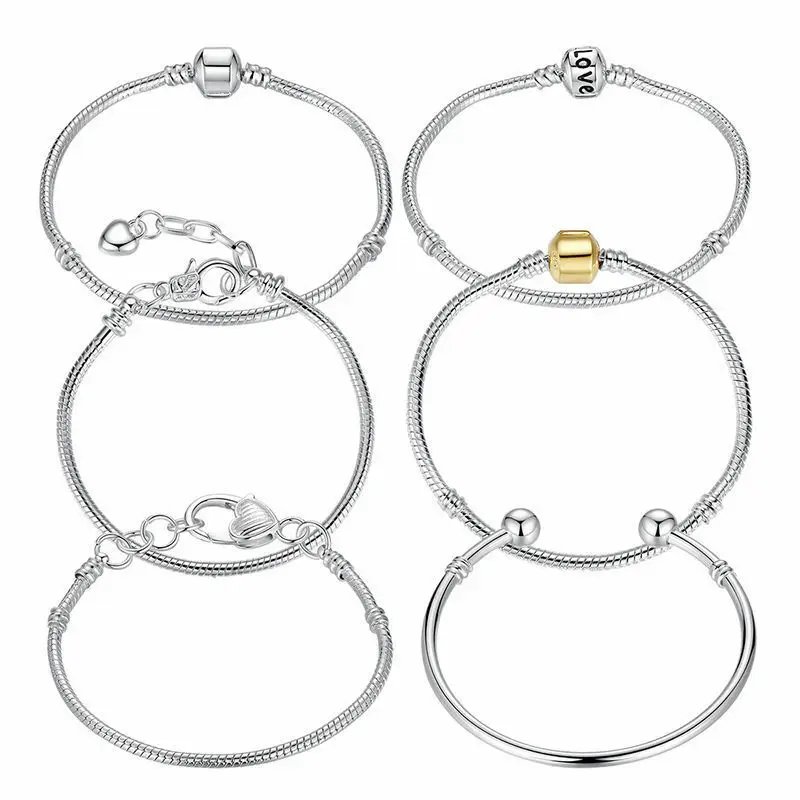 New Luxury Snake Chain Charm Bracelet Bead Barell Clasp Jewelry Female Personality Bangle Note Fade | Украшения и аксессуары