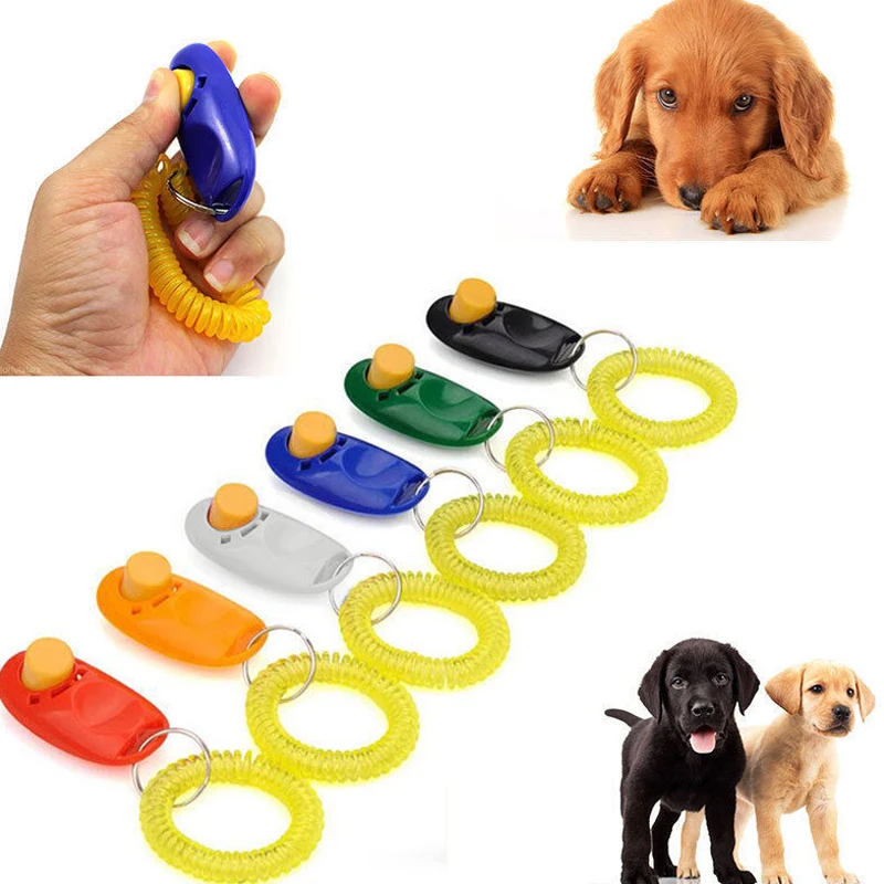 

1PC New Delicate Dog Supplies Training Guide Clicker Pet Clicker Pets Dog Cat Whistle Trainer Mini Button Clicker Portable