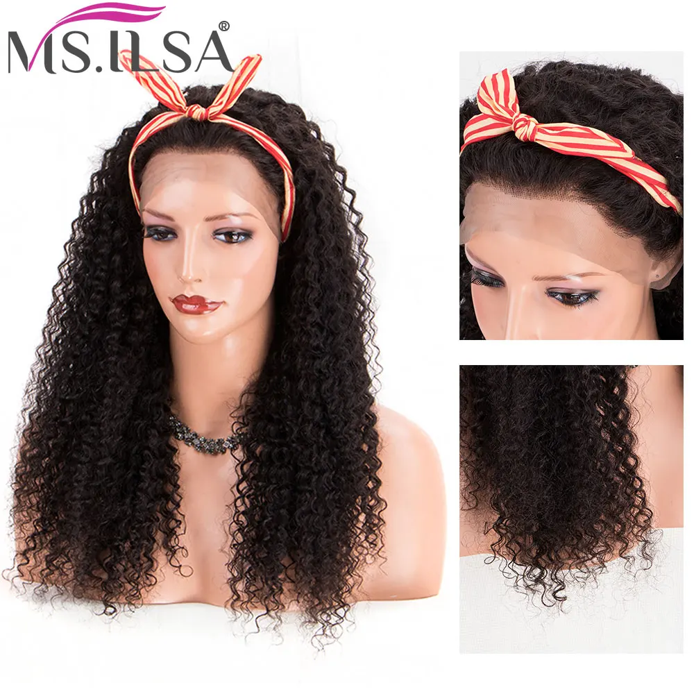 Синтетические волосы на кружеве человеческих волос парики для Для женщин 250 плотность вьющиеся человеческих волос парик бразильский