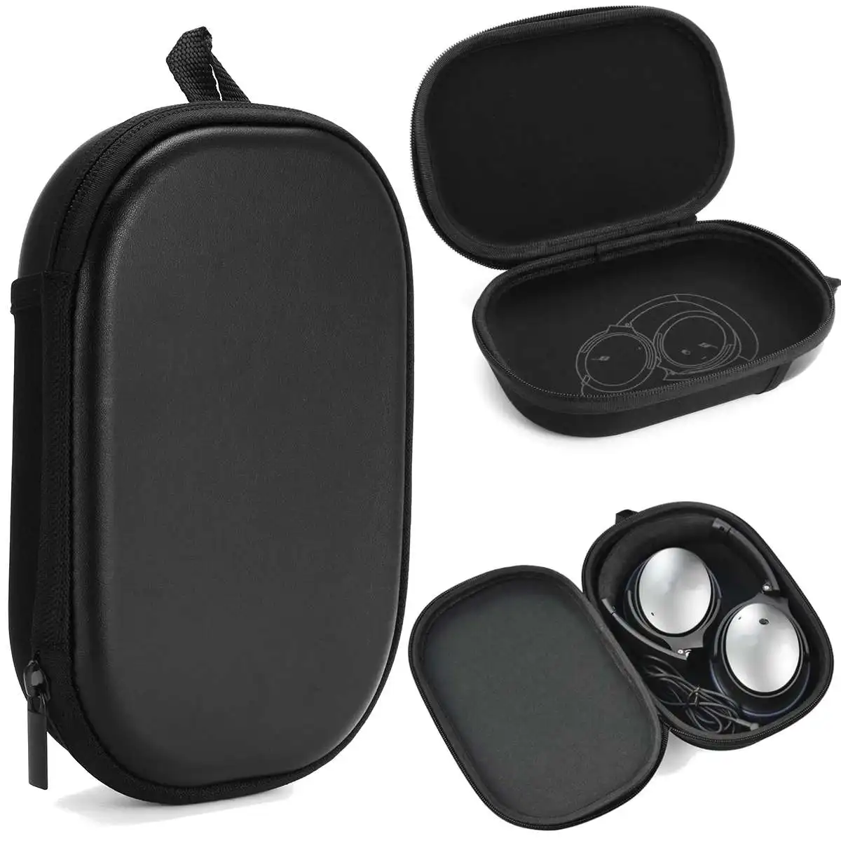 

Portable Earphone Storage Bag Shockproof Earphone Case Mini Zippered Headset Box For Bose QC15 QC25 QC35 Sound-true Headphone