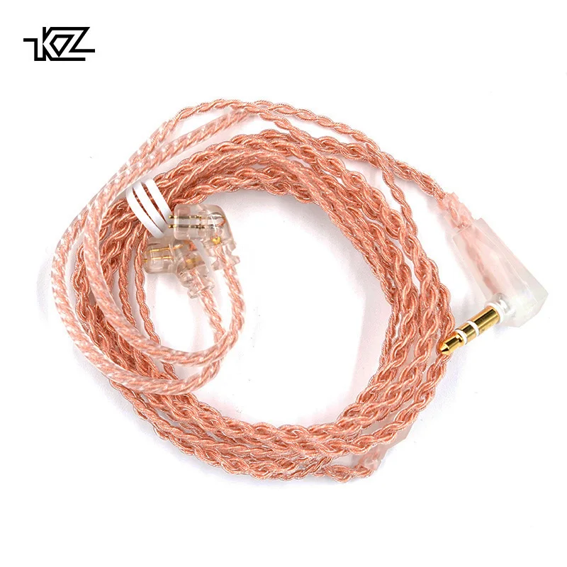 

KZ ZSN Pro Cable Oxygen Free Copper C Style Pink Gold Headphone Original Wire Gold-plated 2 Pin 0.75mm for KZ ZSN/AS12/ZS10 Pro