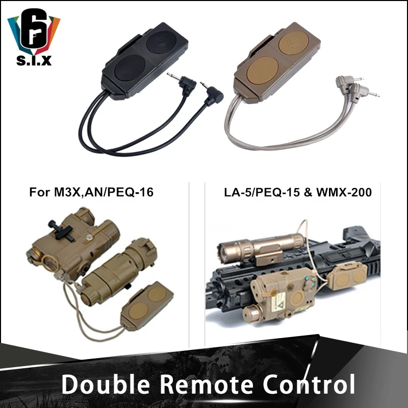 

Tactical Airsoft Flashlight Double Remote Control Switch Pressure Button For PEQ 16A M3X PEQ 15 LA-5 PEQ-15 WMX200 dbal-d2