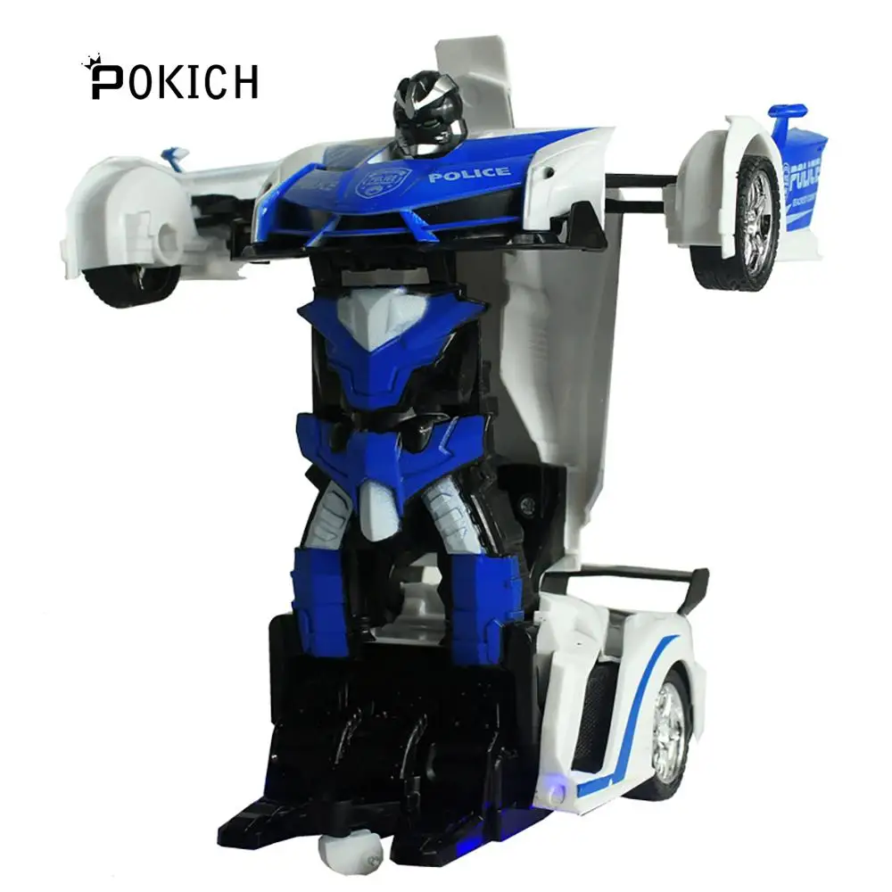 Very best  Pokich RC Car Transformation Robots Sports Vehicle Model Robots Toys Cool Deformation Car Kids Toys