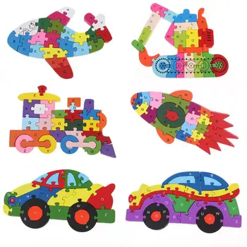 

English Letters Learn Puzzle Wooden Building Puzzles Kids Toys Gift